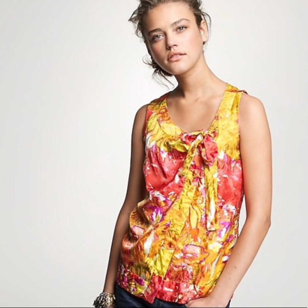 J.CREW Silk Floral Impressionist